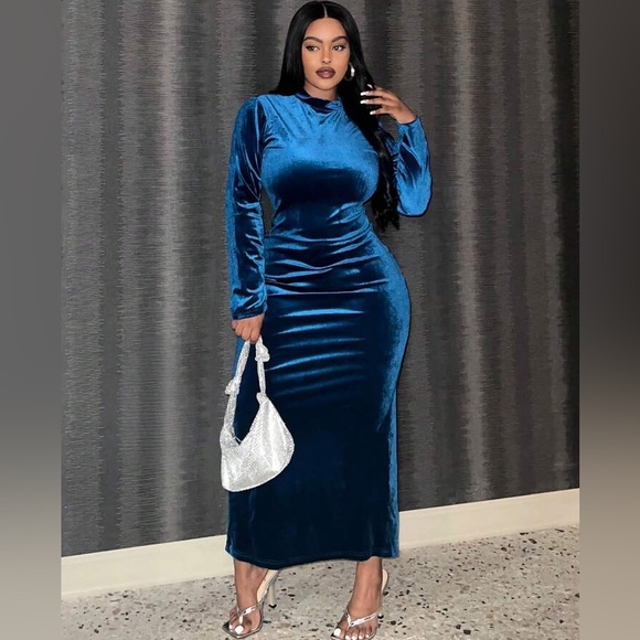 Dresses & Skirts - Sexy Velvet Maxi Dress w/ Back Slit